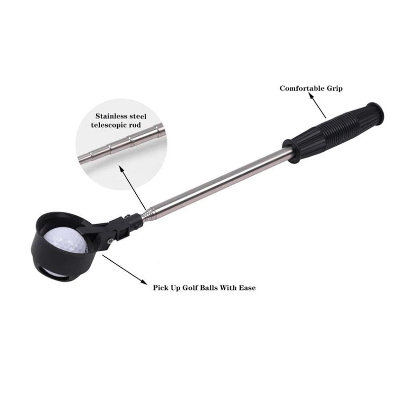 Selector de mingi de golf cu antenă retractabilă cu 8 secțiuni, lungime 204 cm