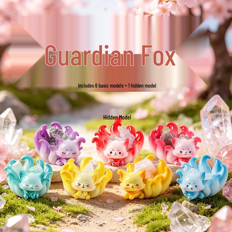 Nine-Tailed Fox Girl Fantasy Figurine: Ancient Wisdom Mystery Box Ornament