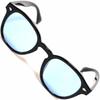 [FashionBerry] Black X Light Blue Sunglasses for Men and Women, Boston Style, Keyhole Bridge, 99% UV Protection, Lightweight, Classic Design, Colored