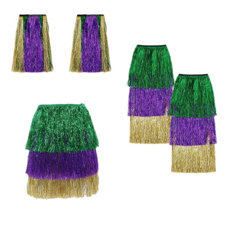 Accessoires de Costume Mardi Gras Franges Jupe Jambières Manchettes Costume Cosplay Halloween pour Carnaval Mascarades