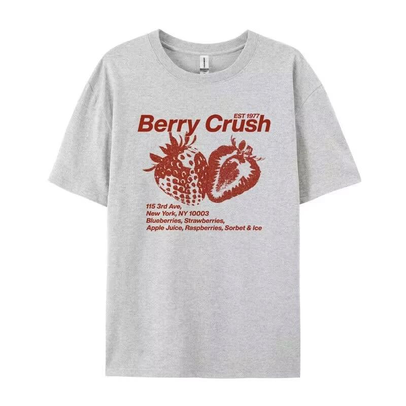 

Fresas aplastadas bayas camiseta estética retr bebidade frutas bebida suelta camisetagrunge Y2K camiseta bayas camiseta gráfica 4XL