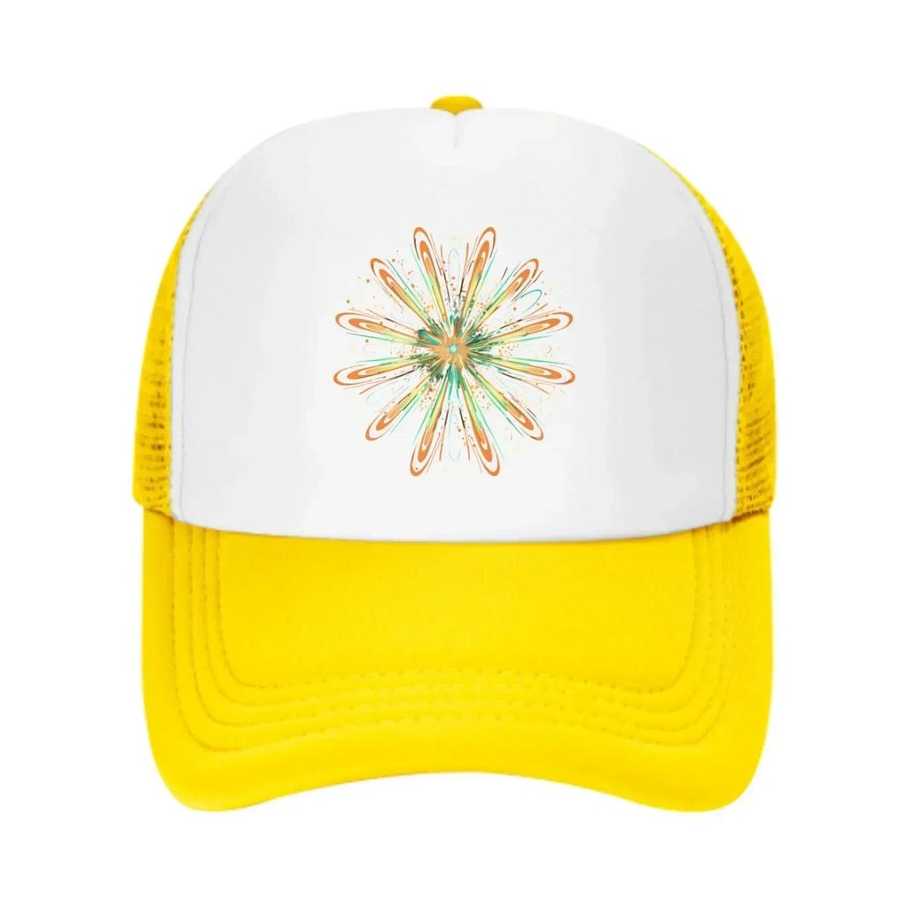 Firework Mesh Trucker Hats For Men Women Adjustable Casual Fashion Baseball Caps For Outdoor Activities