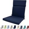 High back outdoor chair cushion waterproof anti-fading removable and washable cushion dark blue 45*107*3cm