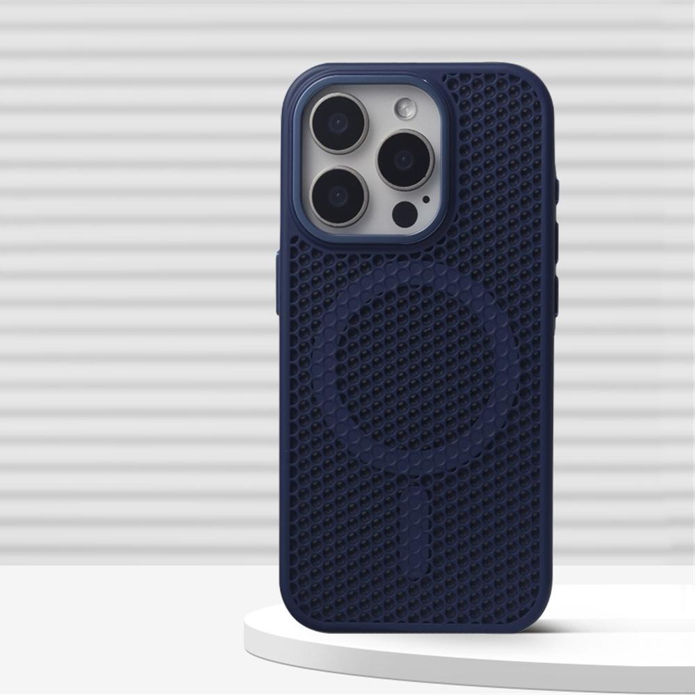 Legierungslinse Wabenmuster Kühlende Magnetische Hülle für iPhone 16 Pro Max 15 Plus 14 13 12 Für Magsafe Kabelloses Lade Cover