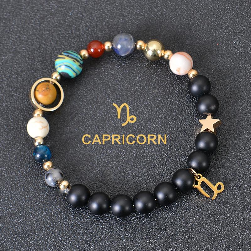 Eight major planets and twelve zodiac signs bracelet, frosted stone, bead bracelet, planets, Christmas gift, Stocking stuffers