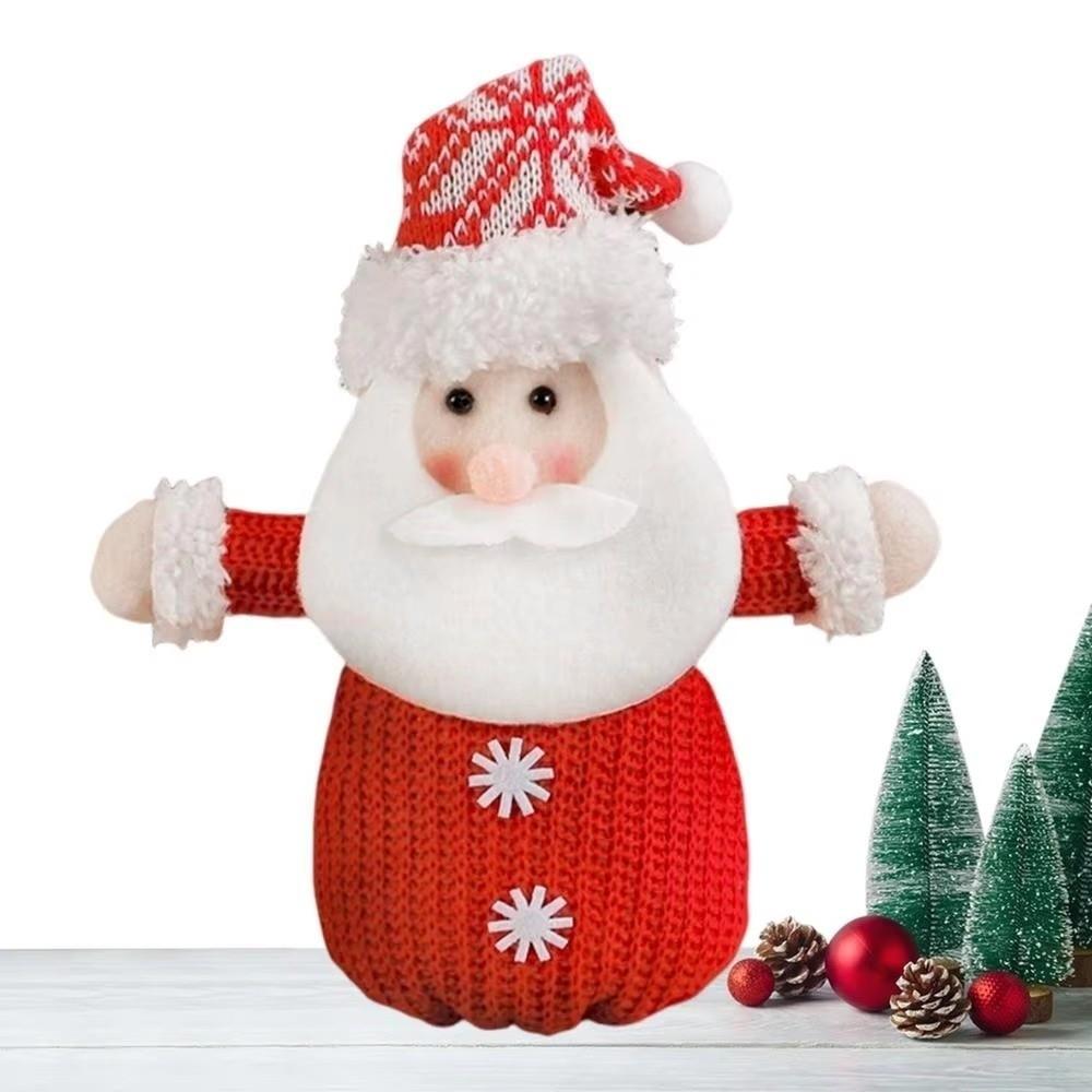 Knitted Christmas Doll Bag Santa Claus Gift Bag Christmas Eve Xmas Drawstring Bag  Home Decoration
