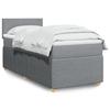 VidaXL Slat Bed Base with Mattress Light Grey 100x200cm Fabric 3289660