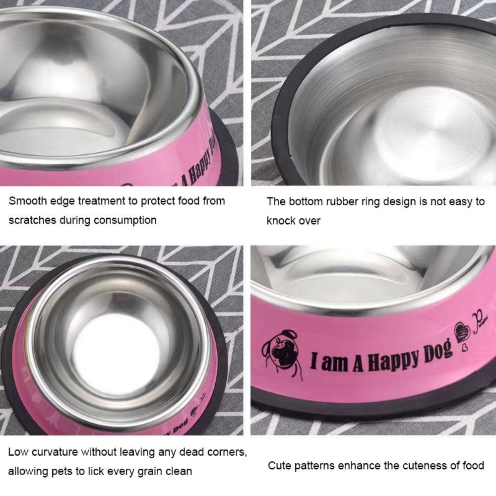 Anti-fall Stainless Steel Dog Bowls Non-slip Cat Puppy Feeder Dog Anti-Gulping Slow Feeder  Home