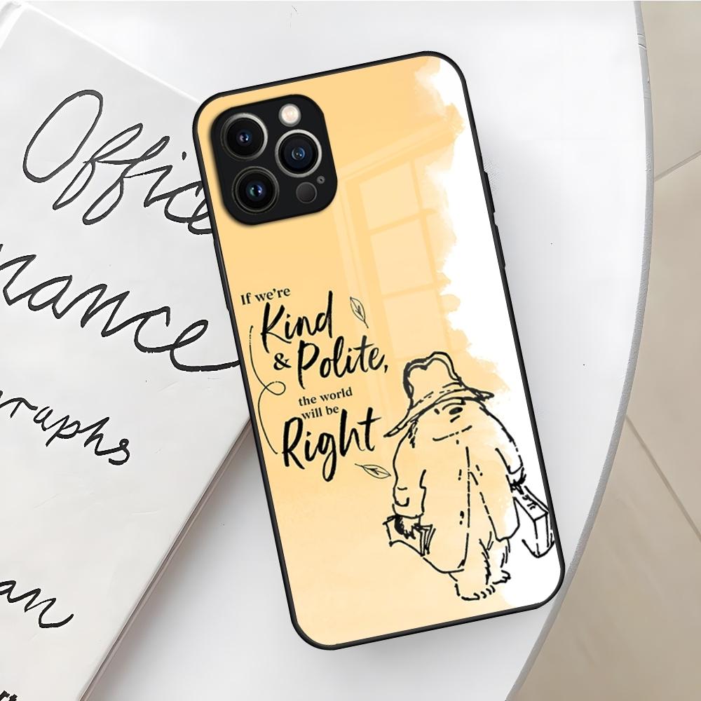 Paddington Bear Phone Case for Iphone 17 16 Air 15 14 12 11 13 Pro Max Mini X Xr Xs Se Puls Glass Cover