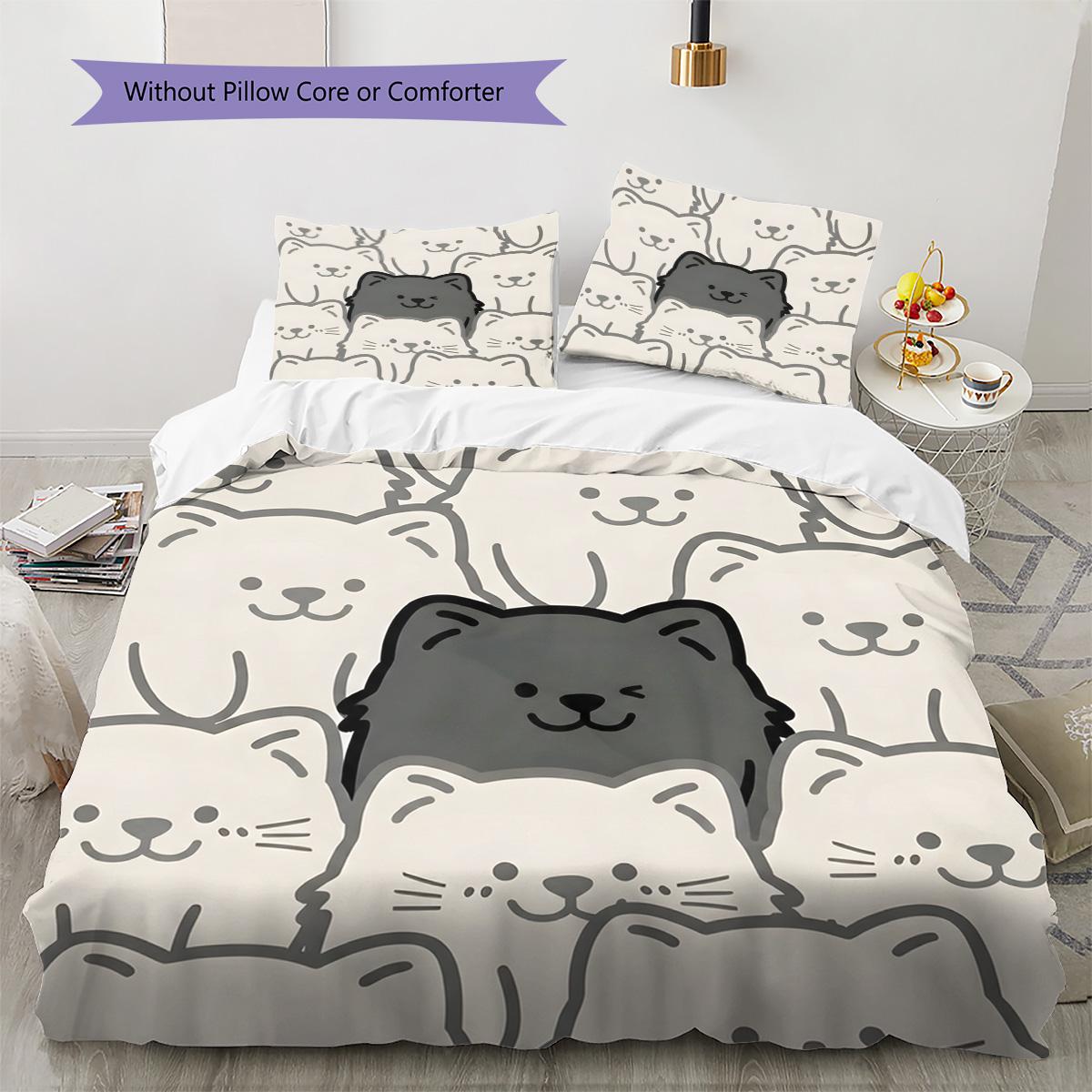 

Samoyed Pattern Bedding Quilt Set Quilt Cover Pillowcase Home Decoration Birthday Gift (1 * duvet cover + 2 * pillowcase, without core) 135x200cm