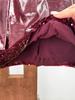 Niche Design Sequin A-line Wine Red Leather Skirt 2026: Women's Slimming Spring/Summer Fashion