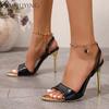 Fashion Pointed Toe Women Heeled Sandals Chain High Heels Shoes Shallow 2025 Trend Summer Sexy Dress Slingback Pumps Sandalias De Mujer
