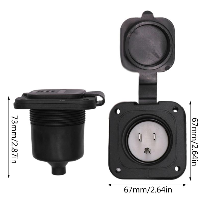 RVs Power Cord Plug Inlet 125V 15 AMP NEMA 5-15 Boat Truck Marine Shore Trailer