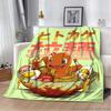 Cartoon Flannel Fluffy Fleece Anime Figures P-Pokemon Blanket Home Sofa Lunch Break Blankets Children Student Kids Cute Gifts