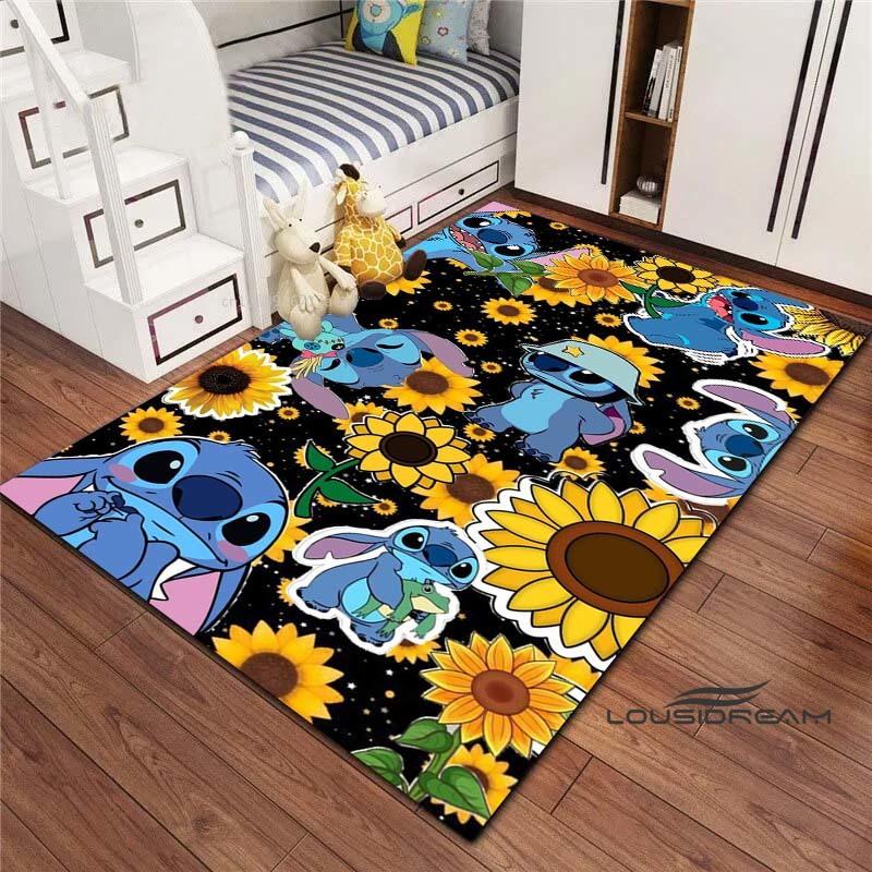 Tappeto Lilo & Stitch con Stampa Cartone Animato – Tappetino per Camera da Letto e Soggiorno / Tappeto Decorativo per Casa Antiscivolo di Grandi Dimensioni