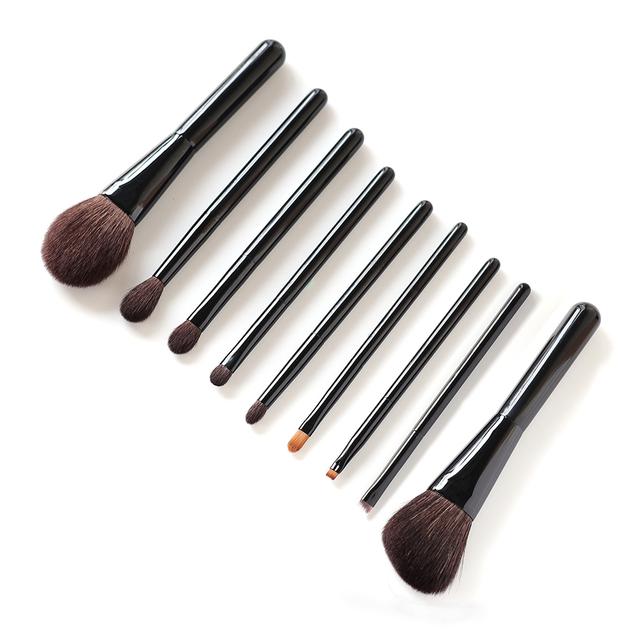 

OVW 9 шт. кисти для макияжа из натуральных волос, румяна, кисть для растушевки теней для век, броши maquillaje profesional чёрный