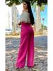 2024 Autumn Women's High Waist Wide-Leg Pants: Drapey, Slimming, Casual 2-Button Trousers