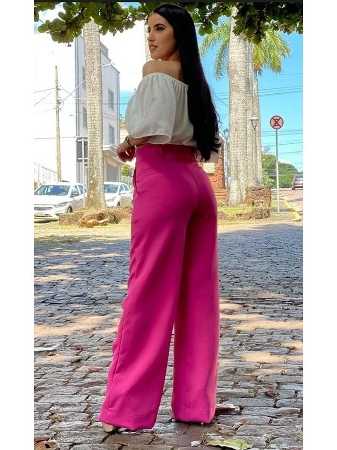 2024 Autumn Women's High Waist Wide-Leg Pants: Drapey, Slimming, Casual 2-Button Trousers