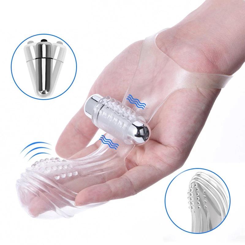 Silicone Finger Sleeve Vibrator Women Porn G Spot Massager Vibrating Silicone Soft Dildo Adult Gay Sex Toy Adult Goods for Women