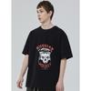 Russian Hockey T Shirt Black Skull with Helmet and Red Text for Casual Wear