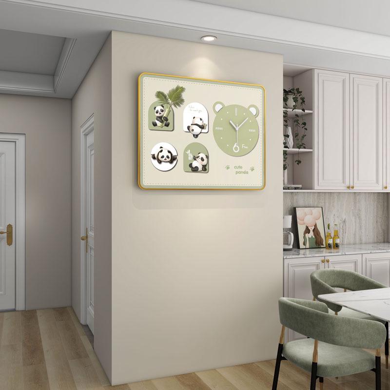 Modern Luxury Panda Wall Clock: High-End Creative Home Decor for Living Room