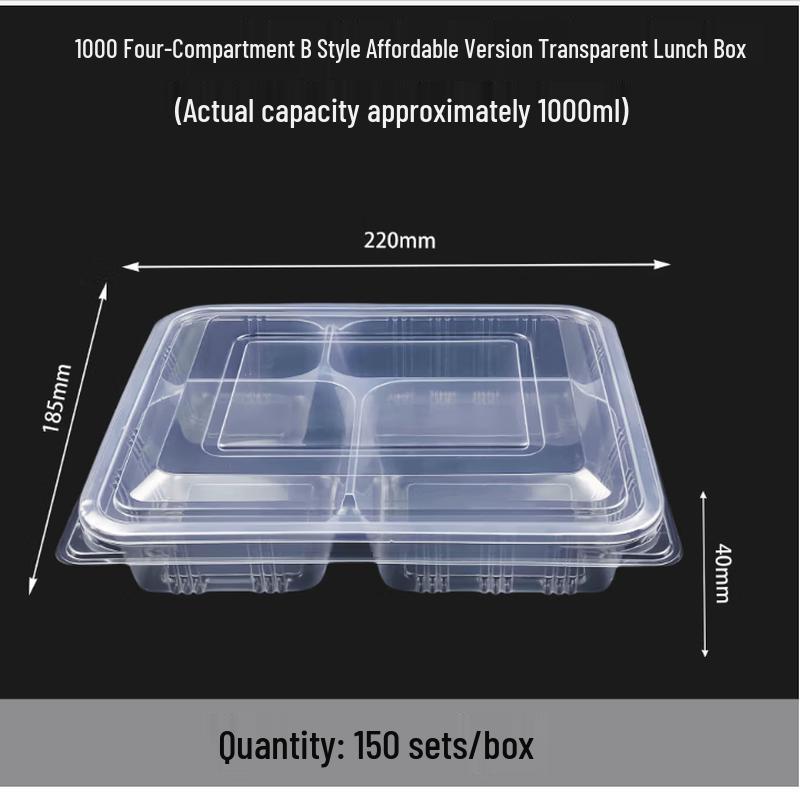 BOUSSAC Disposable Meal Prep Containers with Lids, 150 Count