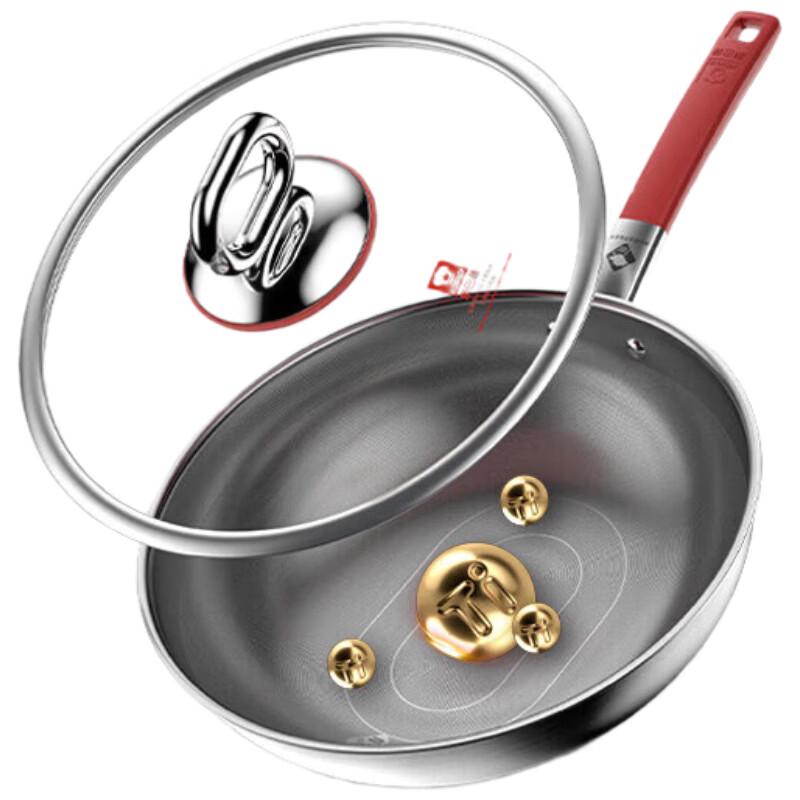 Kangbache 316L True Titanium 0-Coating Antibacterial Non-stick Wok, 32cm
