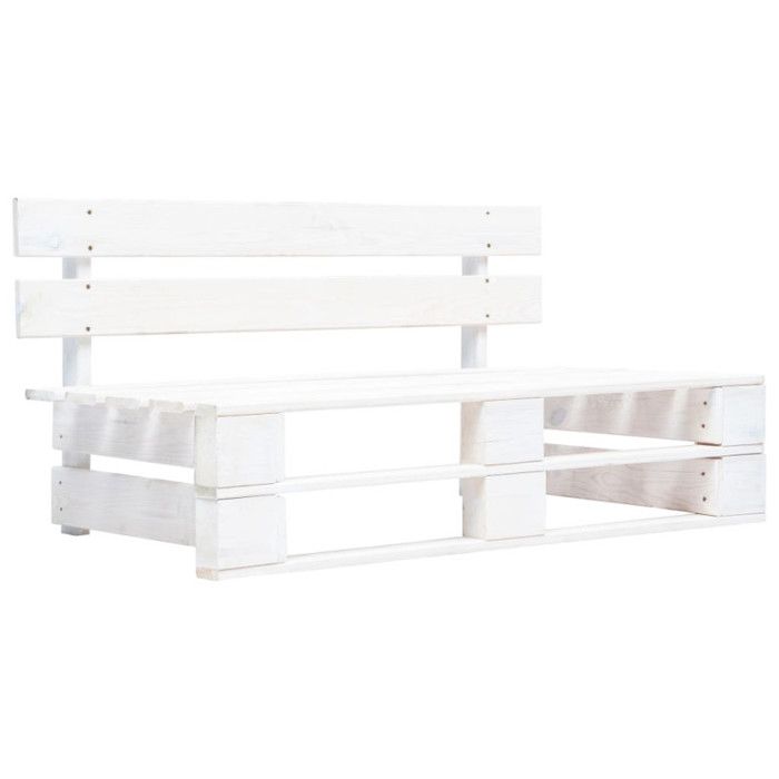 VidaXL Canapé central palette de jardin Blanc, Bois de pin imprégné.