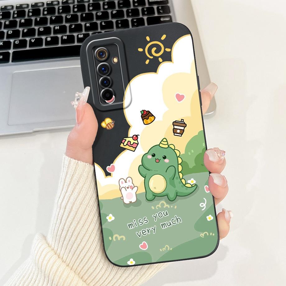 Coole Zachte Siliconen Hoesje Voor Realme 6 Pro / Realme6 Telefoonhoesje Vloeibare Siliconen Cover Voor RMX2001 RMX2061 RMX2063 Konijn Panda
