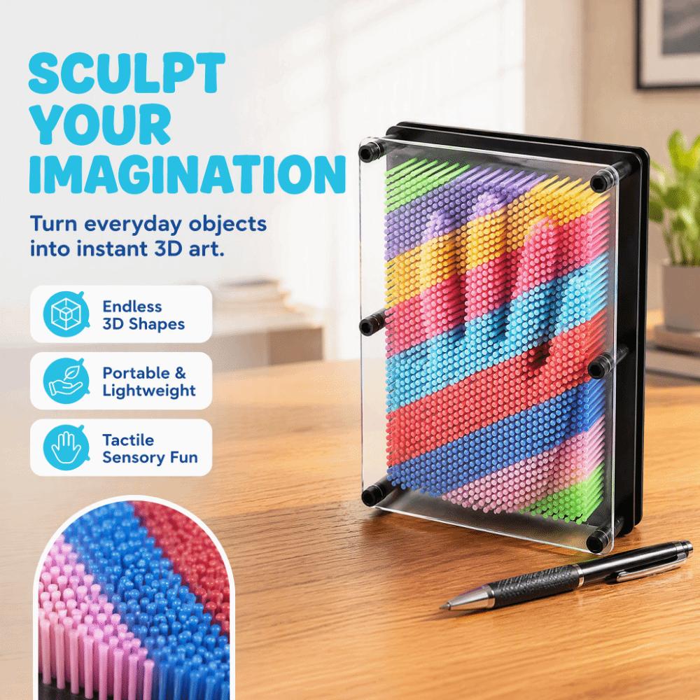 3D Effect Pin Art Toy Novel Design 3D Pin Sculpture Interactive Pin Art Board Stress Relief