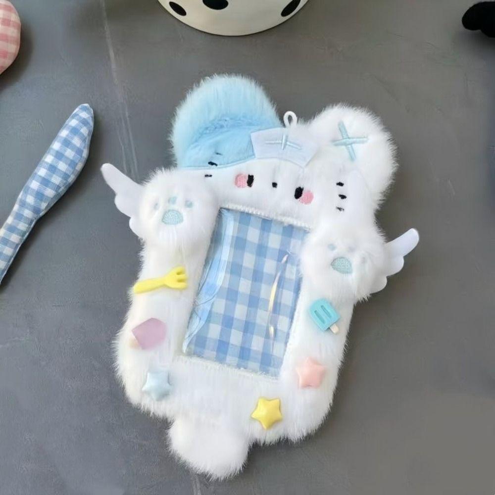 Cute 3In Card Holder Cartoon Cat/Rabbit Portable Photocards Holder Card Protective Cover Photo
