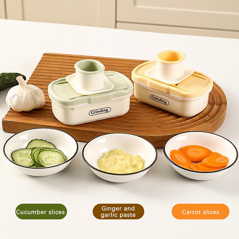 Garlic Cutter Manual Cucumber Slicer Stainless Steel Multifunctional Kitchen Gadget Compact Garlic Mincer Ginger Grater
