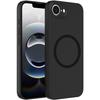 Case for iPhone 17th, Soft Liquid Silicone Anti-Scratch with Magnetic Circle - Black
