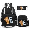 3Pcs/set Cute Little Bear 26 English Letters Bookbag Back To School Backpack Child Gift with Pencil Case Shoulder Bag Backpack