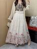 Embroidered Ethnic A-line Skirt for Autumn/Winter