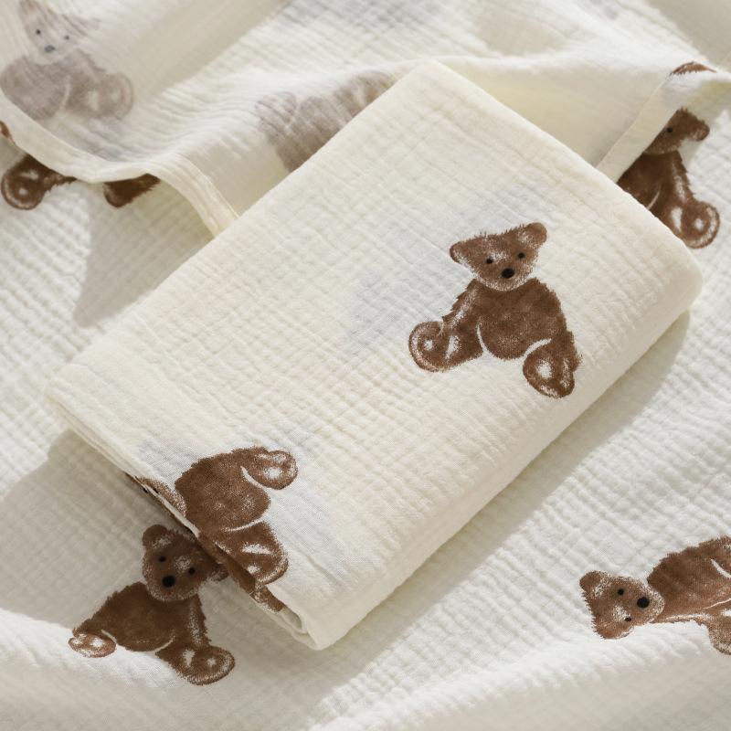 Crepe Cloth Double-Layer Towel, Newborn Baby Baby Absorbent Bath, Pure Cotton Children'S Blanket Gauze Bag Sheet