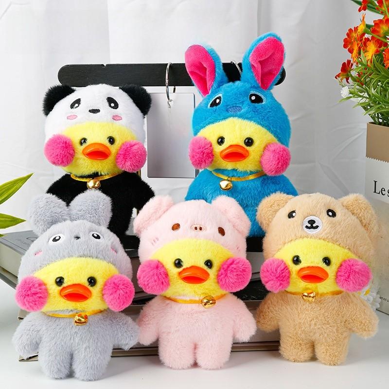 Duck Cafemimi Stitch Plush Charm Key Chain Pendant For Kids Room Decor Gifts And