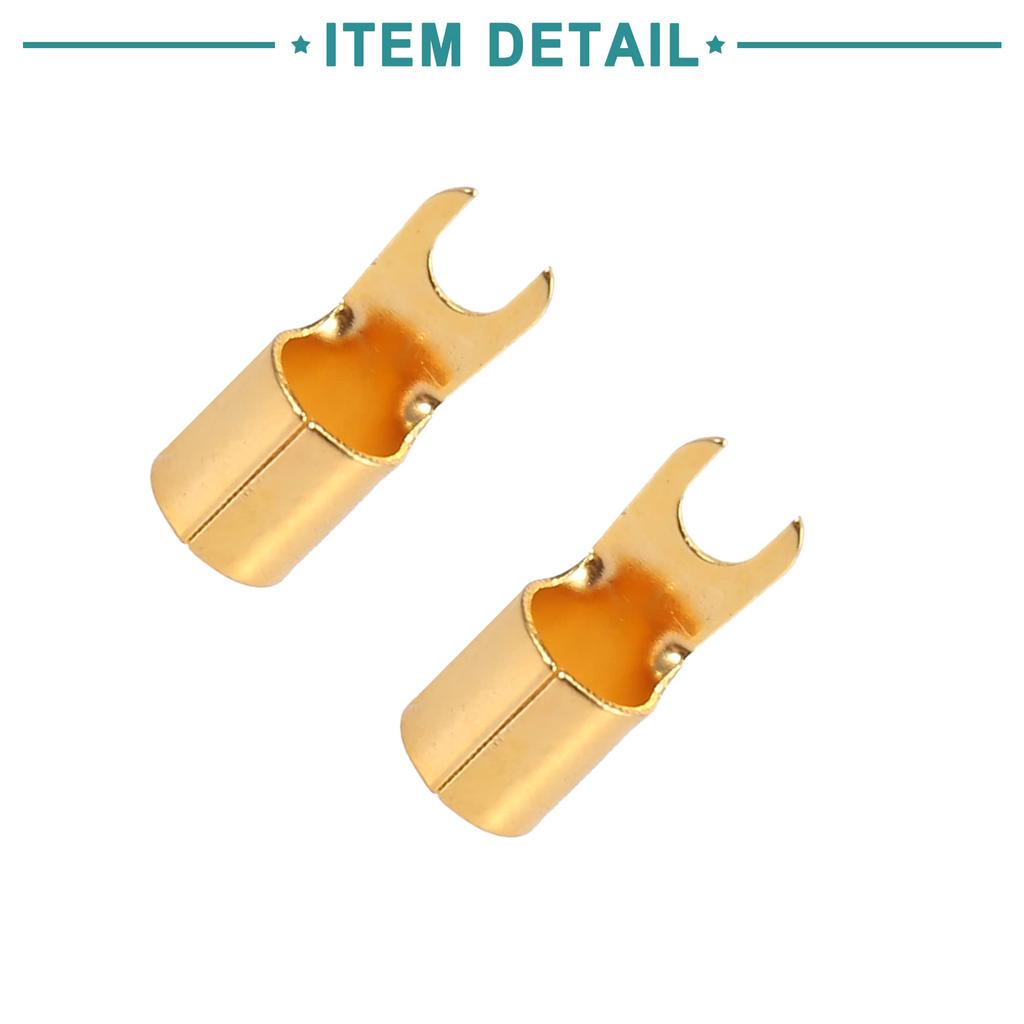 ACROPIX Terminal Adapter U Type Crimp Terminal Connector for Speaker Wire Cable Automatic 4 Gauge Strip Spade Black Red 8pcs