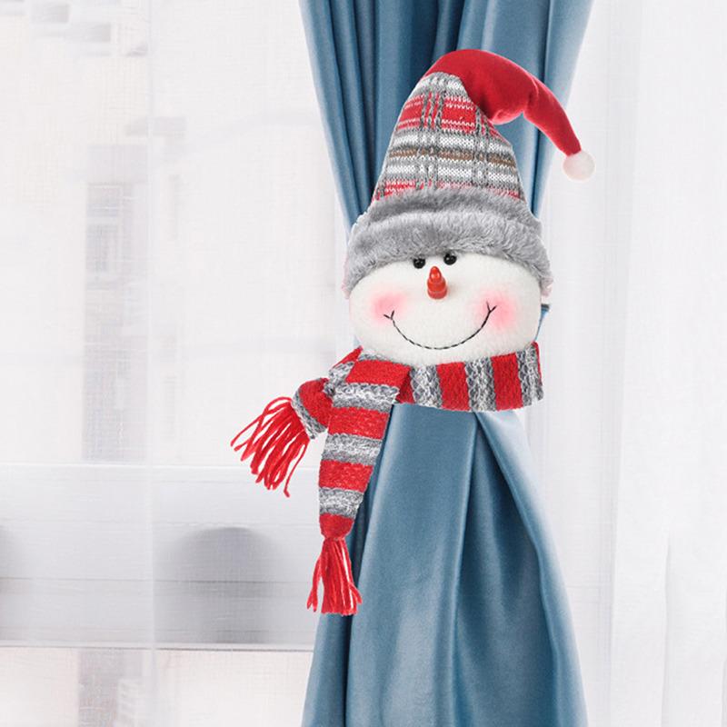 Christmas Curtain Buckle Xmas Santa Claus Curtain Tieback Curtain Hook Clips Hanging Ornament Buckle Clip Holdback Window Decor