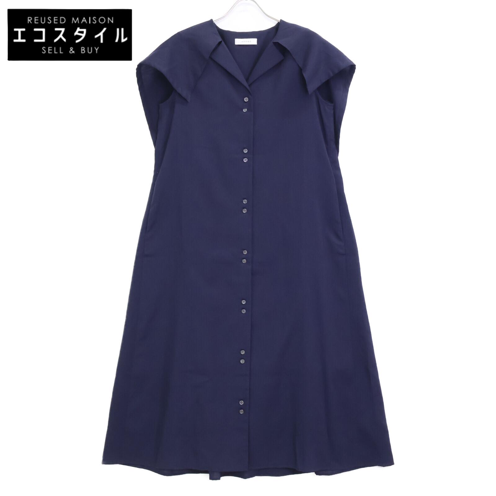 

ADORE Navy Dry Touch Hemp Vic Sailor Collar Dress dress 38 NavyUsed