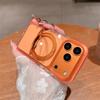 For iPhone 17 Pro Max Case Rotating Kickstand TPU PC Clear Phone Cover with Metal Buttons