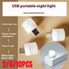 2/4/10 USB Plug Lamp Night Light Applicable for Computer Mobile Power USB Small Round Light LED Eye Protection Reading Light