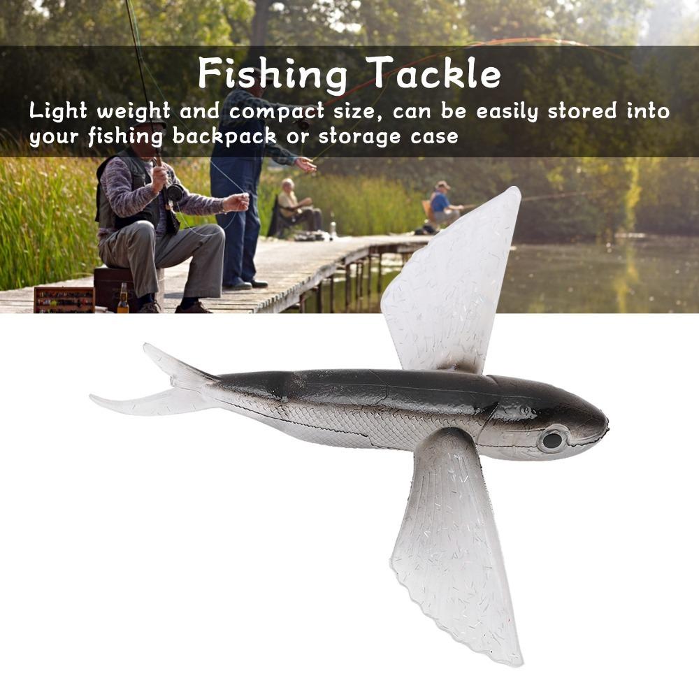 PVC Flying Fish Bait 21cm Bionic Fishing Lure Durable Flying Fish Lure Boat Fishing чёрный