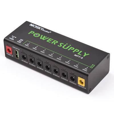 MOSKYAUDIO 8-Channel Guitar Pedal Power Supply with Independent Short Circuit Protection LED Power