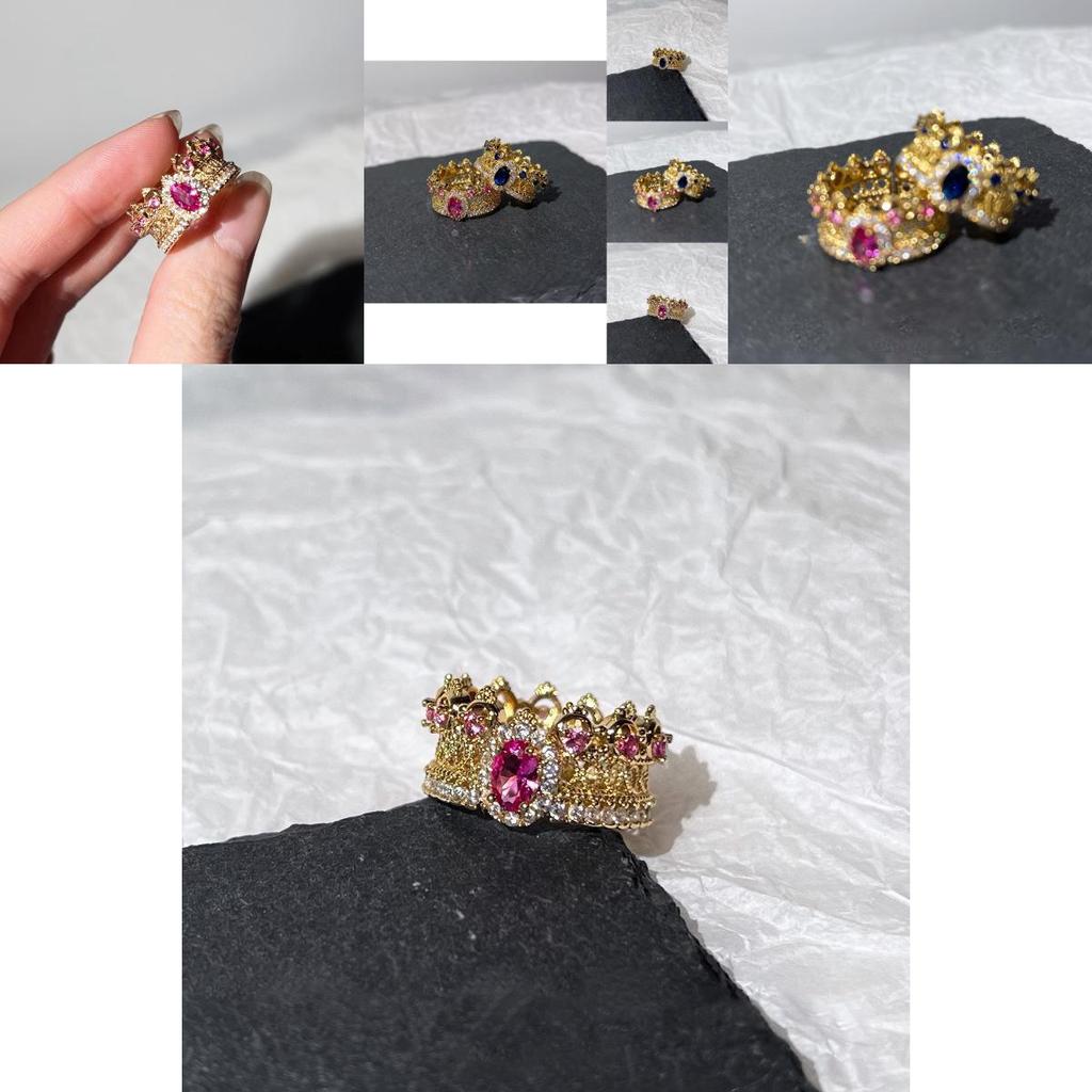 Exquisiter geometrischer Stil Verstellbarer offener Ring mit bunten Zirkonia-Steinen für Damen