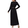 New Muslim Long Sleeve Inner Dress – 95% Cotton, Free Belt, 220g, Style 21001