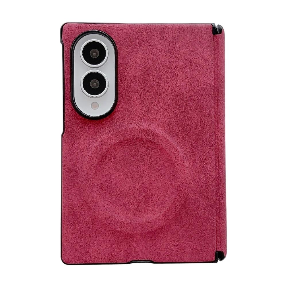 PU Sheepskin Leather Luxury Magnetic Case for Samsung Galaxy Z Fold 8 Ultra 8 7 6 5 Wireless Charging Hinge Protective Cover