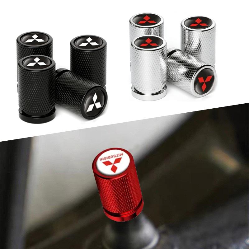 4 stuks Auto Wiel Band Ventieldopjes Stuurpenhoezen voor Mitsubishi Ralliart ASX Lancer 9 10 L200 Colt Pajero Outlander Eclipse Galant