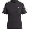 Adidas Originaler Bokstav Stripe Trykk Rund Hals Retro Kort Ermet T-skjorte Dame Topper Svart IU2420