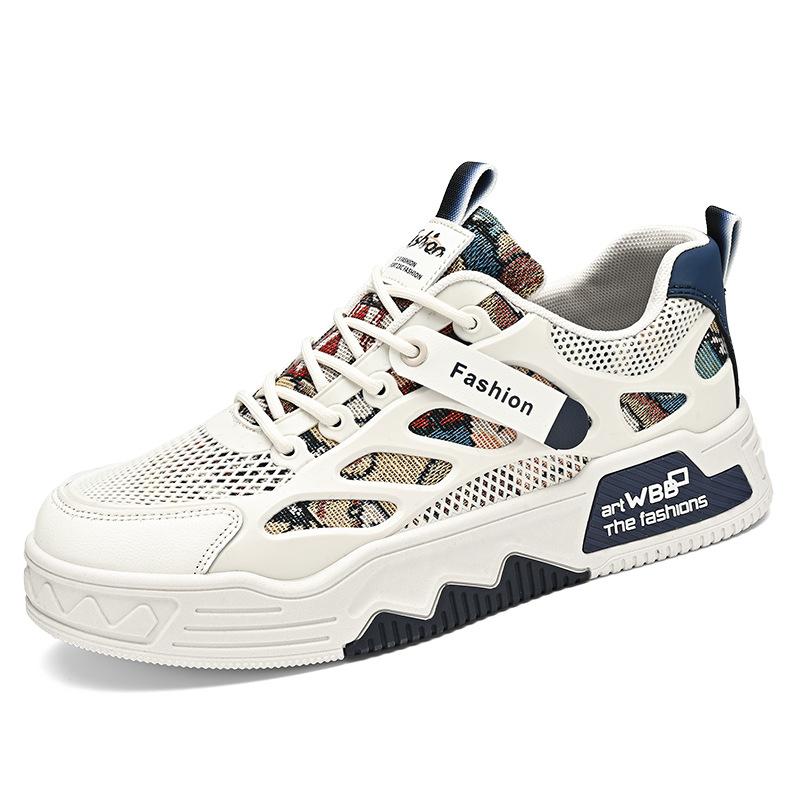 Men'S Shoes Mesh Design Men'S Board Shoes Tide Brand Sports And Leisure Small White Tide Shoes